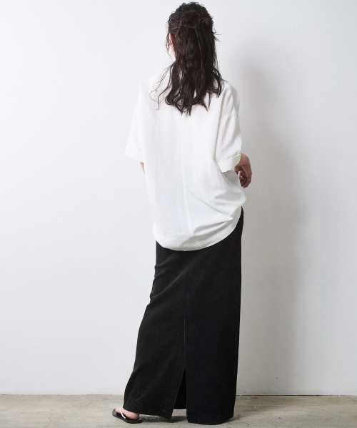 CHIC STYLE（シックスタイル）の「テーラードチュニックブラウス＜大きいサイズ有＞シックスタイル（シャツ/ブラウス・レディース・ネイビー/オフホワイト・3L/LL/L/M/5L/4L）」の19枚目の写真