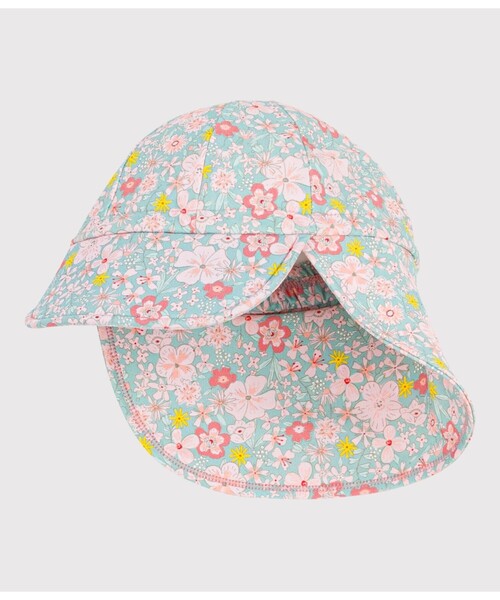 PETIT BATEAU（プチバトー）の「フラワープリントキャプ（キャップ・キッズ・ライトグリーン・36MONTH/18MONTH/6MONTH）」の2枚目の写真