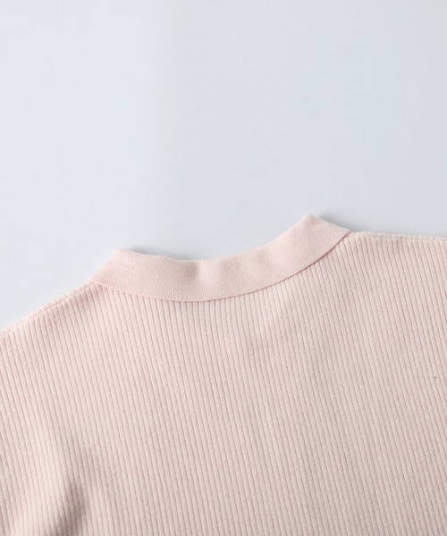 AMELY(エミリー)の「襟付き リブニット トップス(ポロシャツ・レディース・ベージュ/ピンク/ブラック/グレー・フリー)」の18枚目の写真