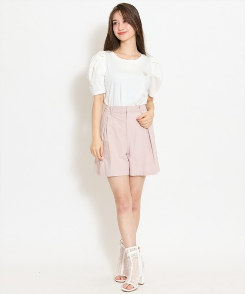 WILLSELECTION（ウィルセレクション）の「ロゴ刺繍タックスリーブTシャツ（Tシャツ/カットソー・レディース・オフホワイト/ブラック/サックスブルー・FREE）」の8枚目の写真