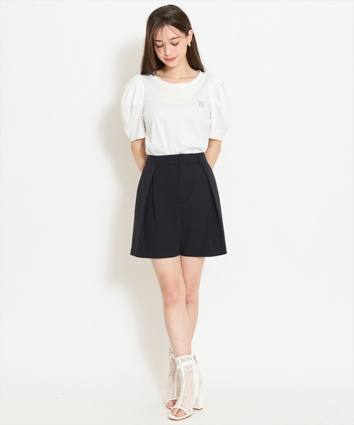 WILLSELECTION（ウィルセレクション）の「ロゴ刺繍タックスリーブTシャツ（Tシャツ/カットソー・レディース・オフホワイト/ブラック/サックスブルー・FREE）」の12枚目の写真