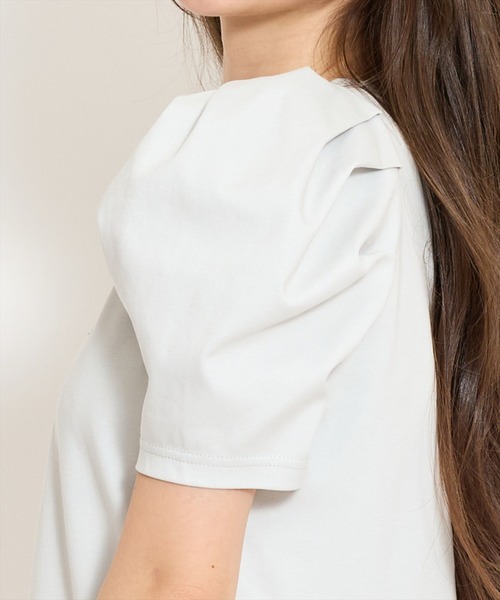 WILLSELECTION（ウィルセレクション）の「ロゴ刺繍タックスリーブTシャツ（Tシャツ/カットソー・レディース・オフホワイト/ブラック/サックスブルー・FREE）」の18枚目の写真