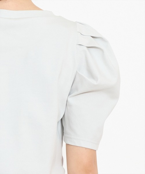 WILLSELECTION（ウィルセレクション）の「ロゴ刺繍タックスリーブTシャツ（Tシャツ/カットソー・レディース・オフホワイト/ブラック/サックスブルー・FREE）」の19枚目の写真