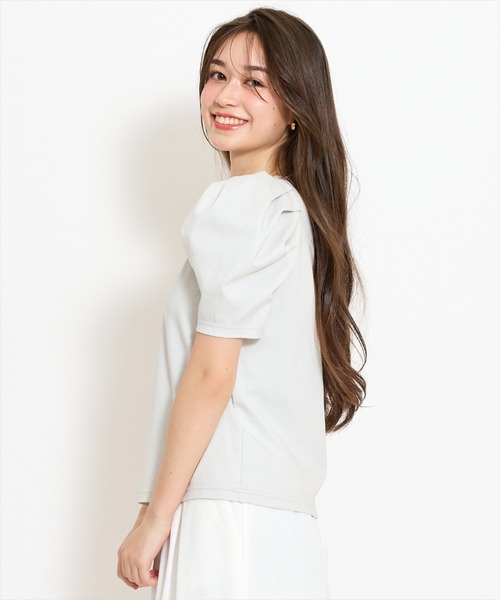 WILLSELECTION（ウィルセレクション）の「ロゴ刺繍タックスリーブTシャツ（Tシャツ/カットソー・レディース・オフホワイト/ブラック/サックスブルー・FREE）」の14枚目の写真