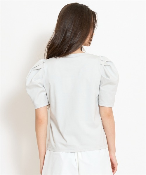 WILLSELECTION（ウィルセレクション）の「ロゴ刺繍タックスリーブTシャツ（Tシャツ/カットソー・レディース・オフホワイト/ブラック/サックスブルー・FREE）」の15枚目の写真