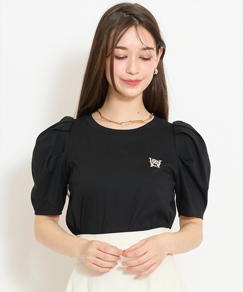 WILLSELECTION（ウィルセレクション）の「ロゴ刺繍タックスリーブTシャツ（Tシャツ/カットソー・レディース・オフホワイト/ブラック/サックスブルー・FREE）」の21枚目の写真