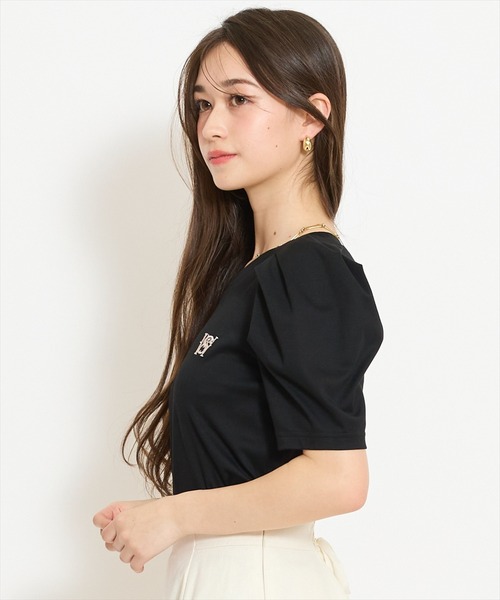 WILLSELECTION（ウィルセレクション）の「ロゴ刺繍タックスリーブTシャツ（Tシャツ/カットソー・レディース・オフホワイト/ブラック/サックスブルー・FREE）」の22枚目の写真