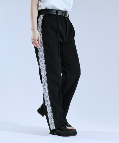 Ellno Loset（エルノロゼット）の「サイドレースラインフレアパンツ（スラックス・メンズ・グレー/ブラック・X-SMALL/SMALL/LARGE/MEDIUM）」の5枚目の写真