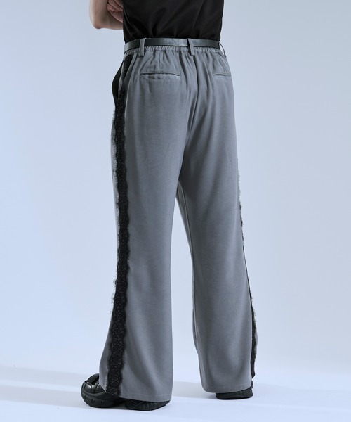 Ellno Loset（エルノロゼット）の「サイドレースラインフレアパンツ（スラックス・メンズ・グレー/ブラック・X-SMALL/SMALL/LARGE/MEDIUM）」の22枚目の写真