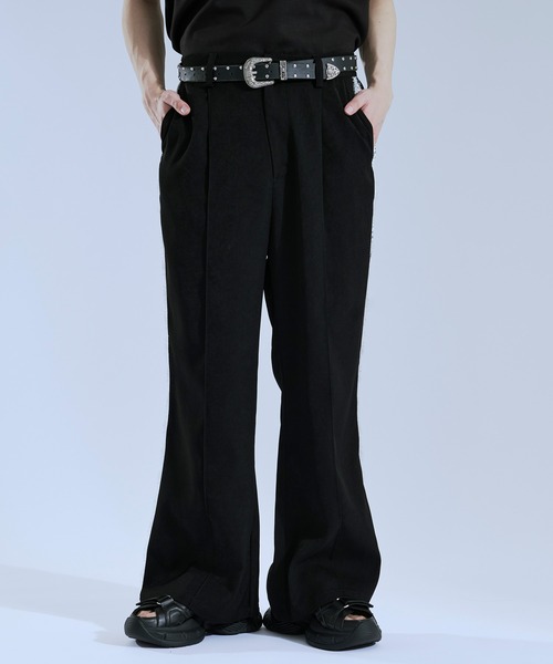 Ellno Loset（エルノロゼット）の「サイドレースラインフレアパンツ（スラックス・メンズ・グレー/ブラック・X-SMALL/SMALL/LARGE/MEDIUM）」の8枚目の写真