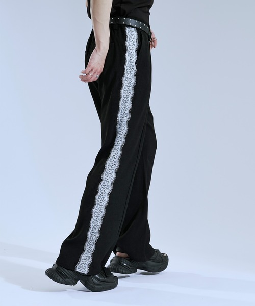 Ellno Loset（エルノロゼット）の「サイドレースラインフレアパンツ（スラックス・メンズ・グレー/ブラック・X-SMALL/SMALL/LARGE/MEDIUM）」の10枚目の写真