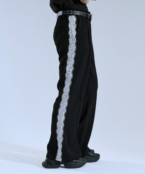 Ellno Loset（エルノロゼット）の「サイドレースラインフレアパンツ（スラックス・メンズ・グレー/ブラック・X-SMALL/SMALL/LARGE/MEDIUM）」の11枚目の写真