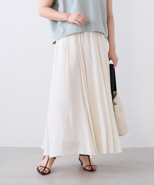 MICA&DEAL（マイカ＆ディール）の「タックギャザースカート（スカート・レディース・ブラック/イエロー/ブルー/オフホワイト・FREE）」の2枚目の写真