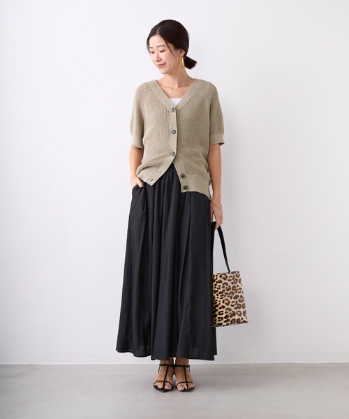 MICA&DEAL（マイカ＆ディール）の「タックギャザースカート（スカート・レディース・ブラック/イエロー/ブルー/オフホワイト・FREE）」の5枚目の写真