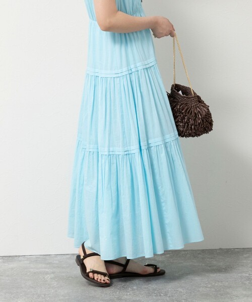 NOLLEY’S Sophi（ノーリーズソフィ）の「ウォッシャブルコットンティアードマキシワンピース（ワンピース・レディース・サックスブルー/ネイビー・38）」の8枚目の写真