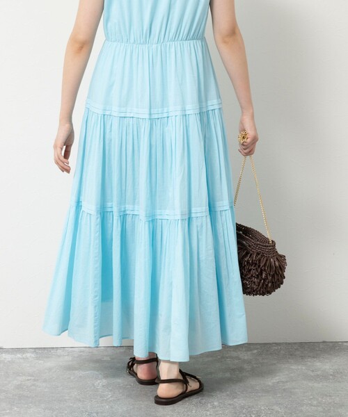 NOLLEY’S Sophi（ノーリーズソフィ）の「ウォッシャブルコットンティアードマキシワンピース（ワンピース・レディース・サックスブルー/ネイビー・38）」の9枚目の写真