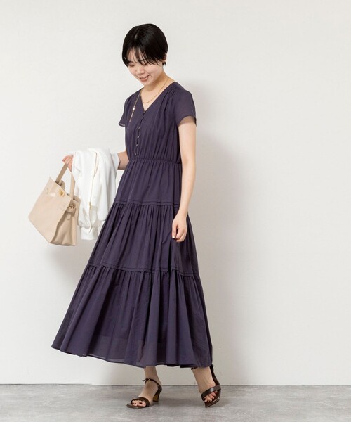 NOLLEY’S Sophi（ノーリーズソフィ）の「ウォッシャブルコットンティアードマキシワンピース（ワンピース・レディース・サックスブルー/ネイビー・38）」の13枚目の写真