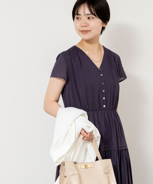 NOLLEY’S Sophi（ノーリーズソフィ）の「ウォッシャブルコットンティアードマキシワンピース（ワンピース・レディース・サックスブルー/ネイビー・38）」の14枚目の写真