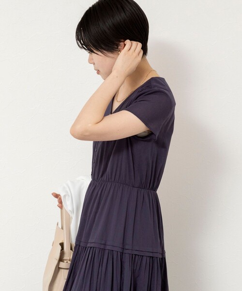 NOLLEY’S Sophi（ノーリーズソフィ）の「ウォッシャブルコットンティアードマキシワンピース（ワンピース・レディース・サックスブルー/ネイビー・38）」の15枚目の写真