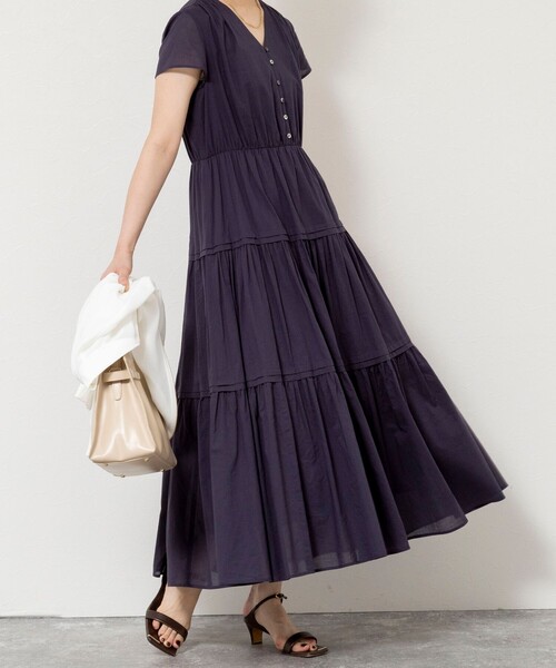 NOLLEY’S Sophi（ノーリーズソフィ）の「ウォッシャブルコットンティアードマキシワンピース（ワンピース・レディース・サックスブルー/ネイビー・38）」の16枚目の写真