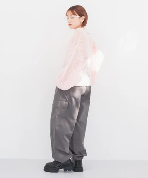 merrylatte(メリーラテ)の「透かし編みクロップドニット【IROHANI】(ニット/セーター・レディース・ピンク/ブルー・FREE)」の9枚目の写真