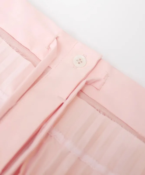 Seivson(セイヴソン)の「Seivson Pleated Mesh Skirt(スカート・レディース・ピンク・MEDIUM)」の3枚目の写真