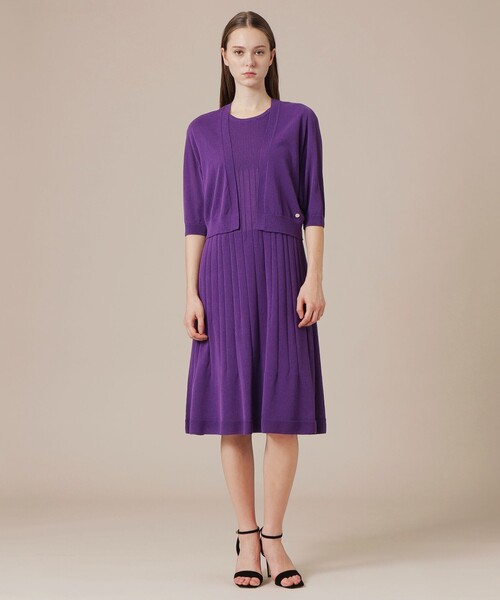 MACKINTOSH LONDON(マッキントッシュ ロンドン)の「【eclat5月号掲載】エアリーホールガーメントワンピース(ワンピース・レディース・ネイビー/パープル系その他4・38)」の4枚目の写真