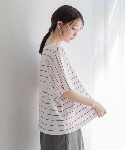 studio CLIP(スタディオクリップ)の「コットンタックスリーブTシャツ(Tシャツ/カットソー・レディース・オフホワイト/その他2/その他1・MEDIUM/LARGE)」の1枚目の写真