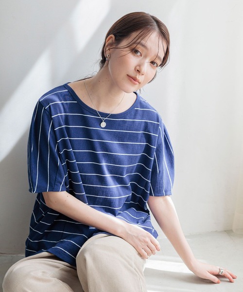 studio CLIP(スタディオクリップ)の「コットンタックスリーブTシャツ(Tシャツ/カットソー・レディース・オフホワイト/その他2/その他1・MEDIUM/LARGE)」の3枚目の写真