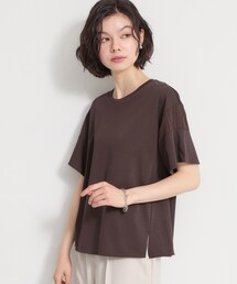【ひんやりさらさら】軽やかに揺れる シアーフレアスリーブTシャツ