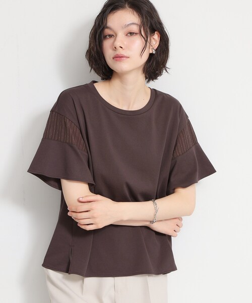 THE SHOP TK (ザ ショップ ティーケー )の「【ひんやりさらさら】軽やかに揺れる シアーフレアスリーブTシャツ(Tシャツ/カットソー・レディース・ブルー系その他/オフホワイト/ブラウン系その他/ブラック・13/12)」の13枚目の写真