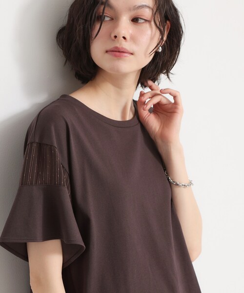THE SHOP TK (ザ ショップ ティーケー )の「【ひんやりさらさら】軽やかに揺れる シアーフレアスリーブTシャツ(Tシャツ/カットソー・レディース・ブルー系その他/オフホワイト/ブラウン系その他/ブラック・13/12)」の14枚目の写真