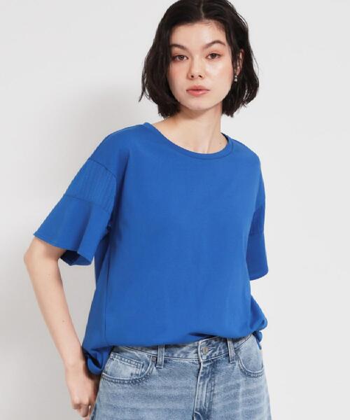 THE SHOP TK (ザ ショップ ティーケー )の「【ひんやりさらさら】軽やかに揺れる シアーフレアスリーブTシャツ(Tシャツ/カットソー・レディース・ブルー系その他/オフホワイト/ブラウン系その他/ブラック・13/12)」の17枚目の写真