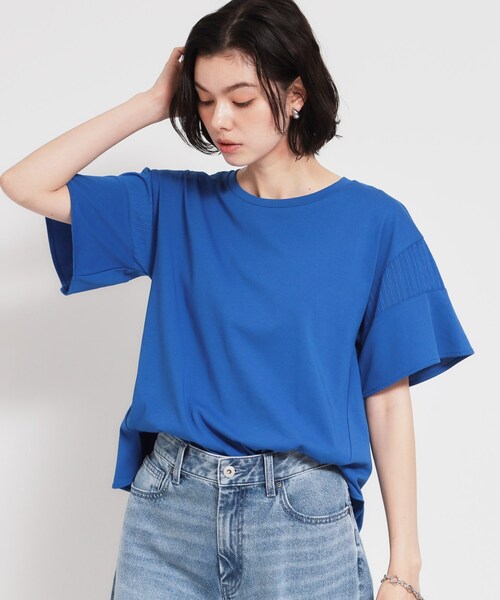 THE SHOP TK (ザ ショップ ティーケー )の「【ひんやりさらさら】軽やかに揺れる シアーフレアスリーブTシャツ(Tシャツ/カットソー・レディース・ブルー系その他/オフホワイト/ブラウン系その他/ブラック・13/12)」の18枚目の写真