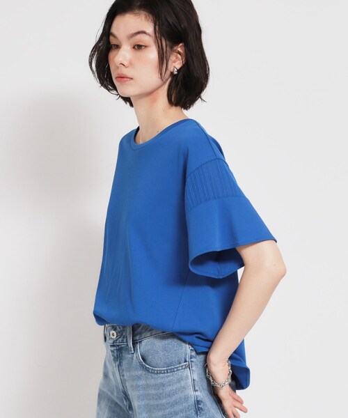THE SHOP TK (ザ ショップ ティーケー )の「【ひんやりさらさら】軽やかに揺れる シアーフレアスリーブTシャツ(Tシャツ/カットソー・レディース・ブルー系その他/オフホワイト/ブラウン系その他/ブラック・13/12)」の19枚目の写真