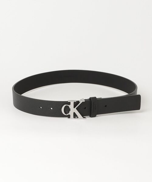 CALVIN KLEIN カルバンクライン 35MM MONOGRAM PLAQUE-RECYCLED LEATHER-NUBUCK PU LINING CKバックル レザーベルト