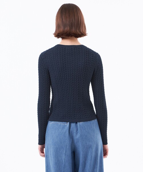MACKINTOSH PHILOSOPHY(マッキントッシュ フィロソフィー)の「【WEB&一部店舗限定】バッキンガムベア ケーブルニットカーディガン(カーディガン/ボレロ・レディース・ライトブルー/ダークネイビー/ピンク系その他2・38)」の7枚目の写真