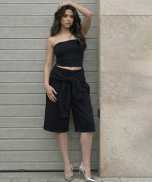 Tie bermuda pants - Black