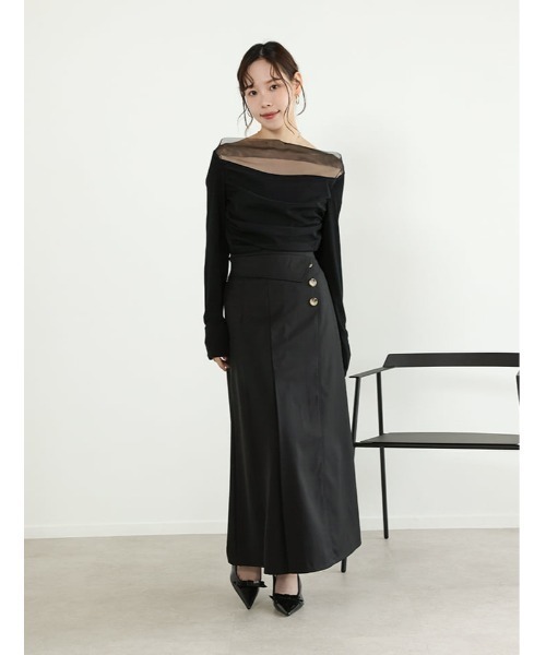 fifth(フィフス)の「ドレープデザインシアードッキングトップス(Tシャツ/カットソー・レディース・ホワイト/ブラック/ブルー・M)」の17枚目の写真