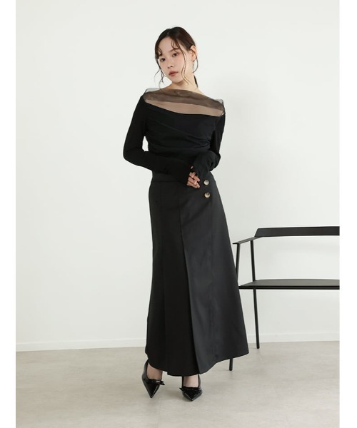 fifth(フィフス)の「ドレープデザインシアードッキングトップス(Tシャツ/カットソー・レディース・ホワイト/ブラック/ブルー・M)」の18枚目の写真