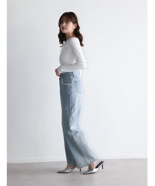 fifth(フィフス)の「ドレープデザインシアードッキングトップス(Tシャツ/カットソー・レディース・ホワイト/ブラック/ブルー・M)」の11枚目の写真