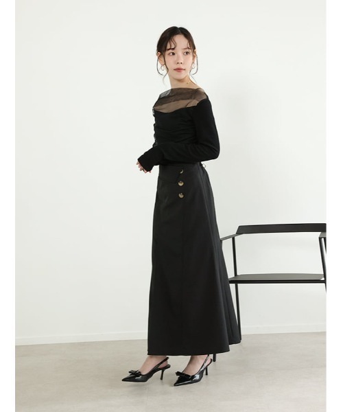fifth(フィフス)の「ドレープデザインシアードッキングトップス(Tシャツ/カットソー・レディース・ホワイト/ブラック/ブルー・M)」の12枚目の写真
