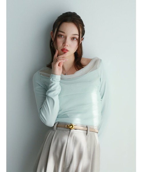 fifth(フィフス)の「ドレープデザインシアードッキングトップス(Tシャツ/カットソー・レディース・ホワイト/ブラック/ブルー・M)」の19枚目の写真