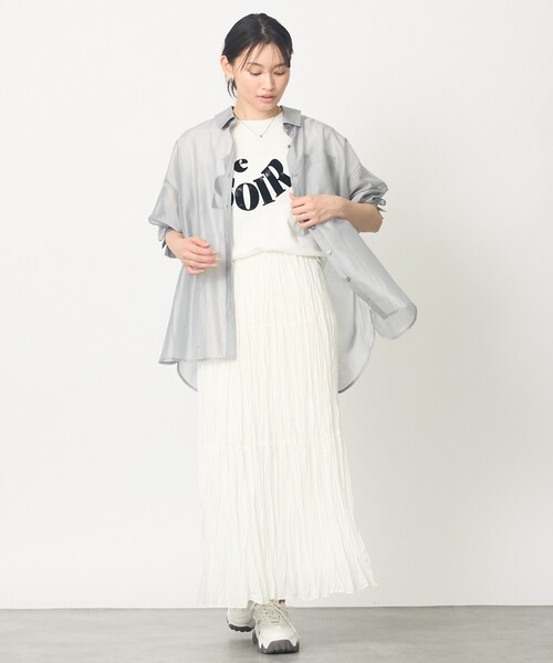 abahouse mavie(アバハウスマヴィ)の「【着回し自由自在】シアーシャツ(シャツ/ブラウス・レディース・グレー/オフホワイト/ピンク・フリー)」の10枚目の写真