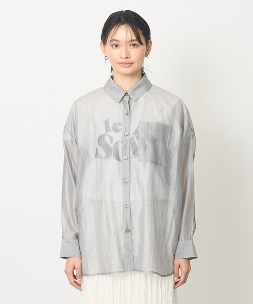 abahouse mavie(アバハウスマヴィ)の「【着回し自由自在】シアーシャツ(シャツ/ブラウス・レディース・グレー/オフホワイト/ピンク・フリー)」の13枚目の写真