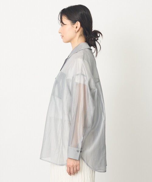 abahouse mavie(アバハウスマヴィ)の「【着回し自由自在】シアーシャツ(シャツ/ブラウス・レディース・グレー/オフホワイト/ピンク・フリー)」の14枚目の写真
