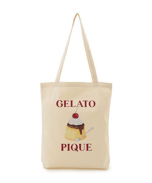 gelato pique(ジェラートピケ)の「【ONLINE限定】プリンワンポイントトート(トートバッグ・レディース・ピンク/クリーム・F)」の4枚目の写真