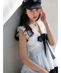 SNIDEL（スナイデル）の「シアーペプラムリボンブラウス（シャツ/ブラウス）」