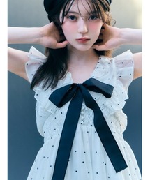 SNIDEL（スナイデル）の「シアーペプラムリボンブラウス（シャツ/ブラウス）」