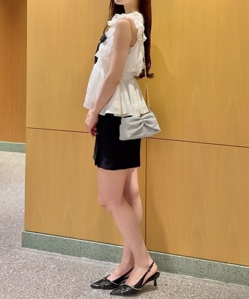 SNIDEL(スナイデル)の「シアーペプラムリボンブラウス(シャツ/ブラウス・レディース・ドット/ホワイト・F)」の20枚目の写真